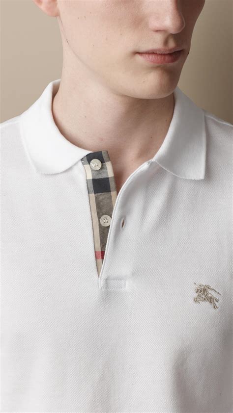 burberry brit men's white polo|Burberry polo shirt men price.